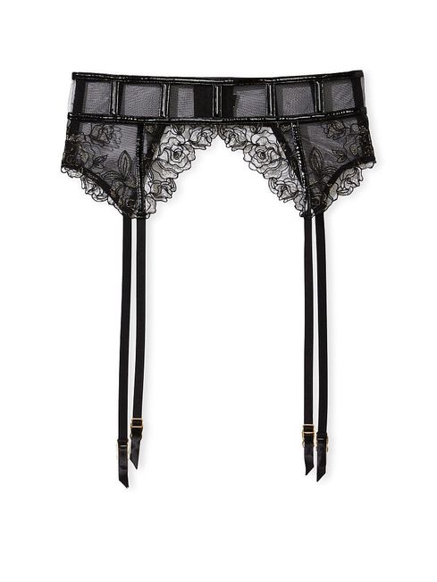Black garter belt victoria's secret 2025