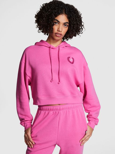 Victoria's Secret PINK Sizzling Strawberry Pink Cropped Hoodie