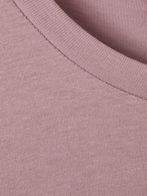 Cotton Crew Neck T-Shirt in Dusty Rose