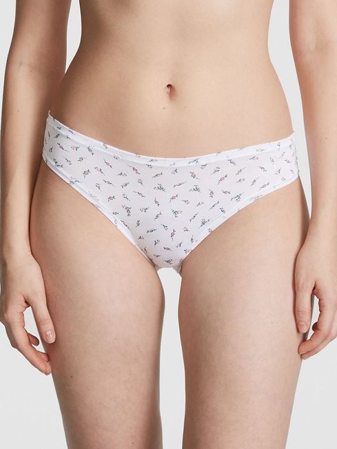 Victoria's Secret PINK Optic White Ditsy Floral Cotton Cheeky Knickers