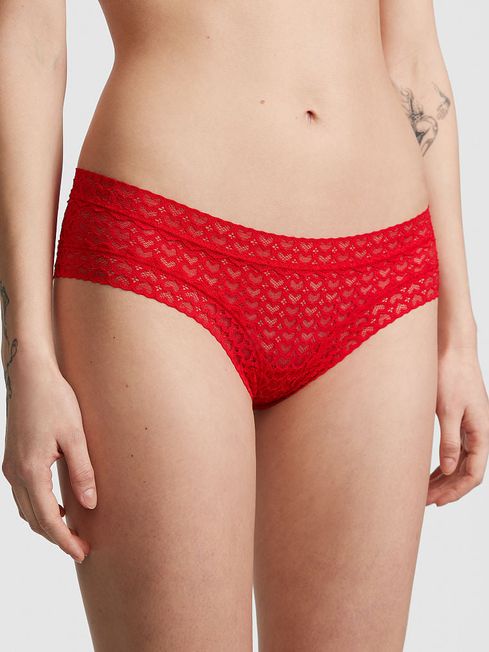Victoria's Secret PINK Red Pepper Heart Lace Cheeky Knickers