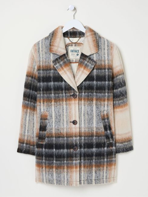 Brown Marin Wool Blend Coat FatFace