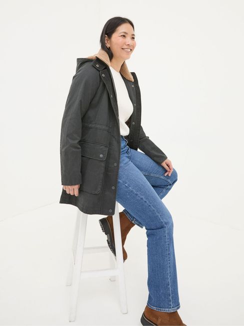 Cheshire Washed Black Longline Coat FatFace