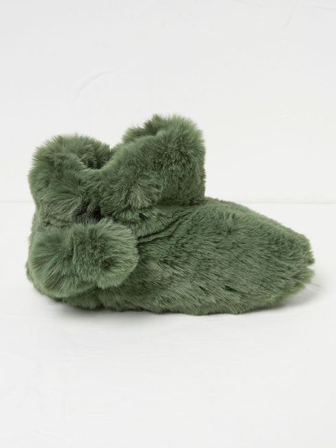 Green fuzzy boots sales