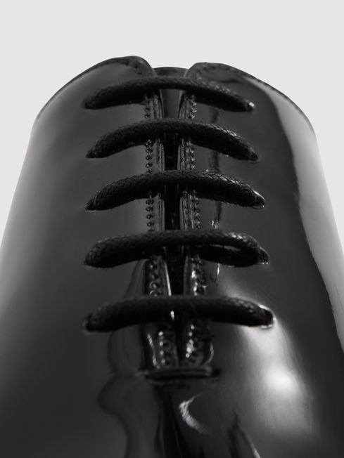 Patent Leather Lace-Up Shoes in Black