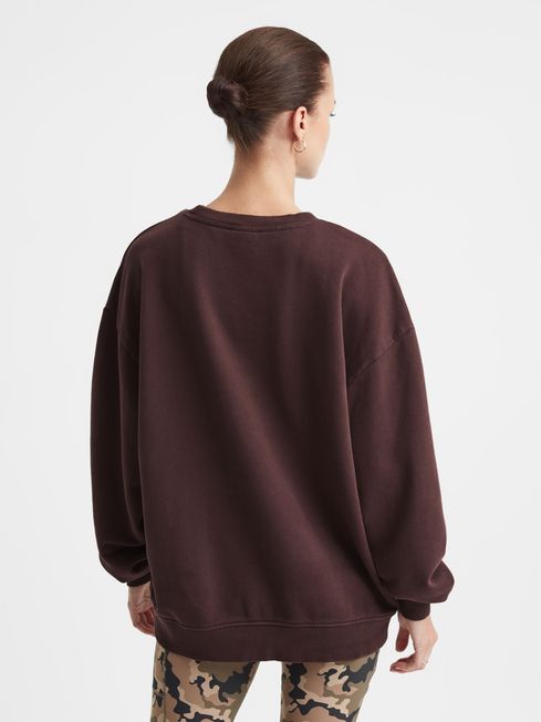 The Upside Cotton Crew Neck Sweat Top in Brown