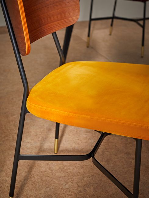 Set of 2 Amalyn Dining Chairs in Ochre Yellow Made