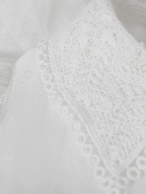 Joslin Linen Blouson Sleeve Maxi Dress in White