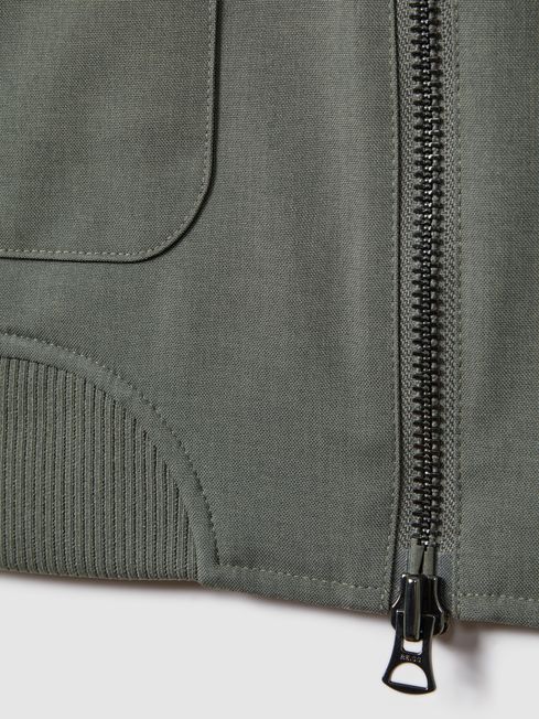 Reiss harris leather funnel neck jacket hot sale