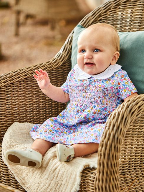 Pink Strawberry Floral Broderie Collar Dress