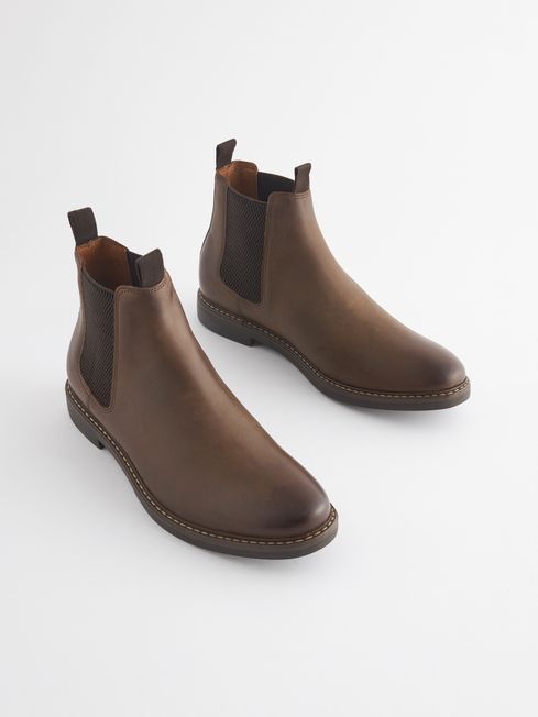 Brown Leather Chelsea Boots Joules