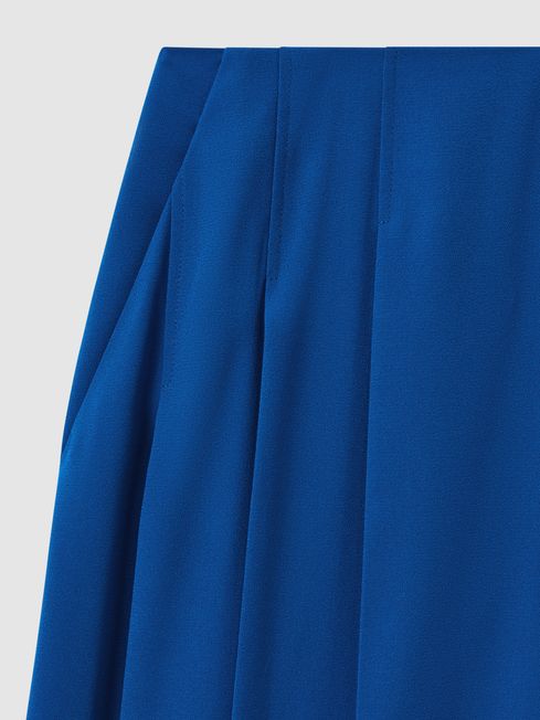 Florere Pleated Wide Leg Trousers in Bright Blue