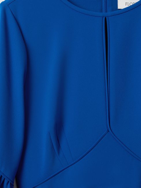 Florere Blouson Sleeve Mini Dress in Bright Blue