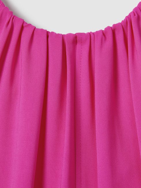 Florere Tie Back Midi Dress in Deep Pink
