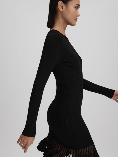 Castor sheer knit dress top