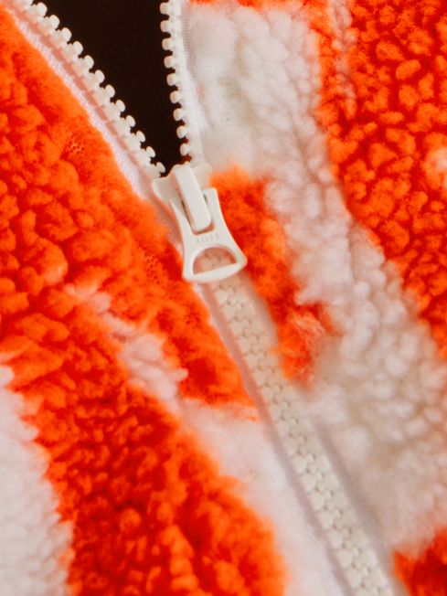 McLaren F1 Zip-Through Fleece Jacket in Papaya/White