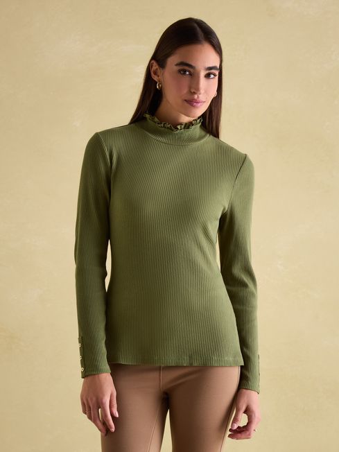 High neck jersey top online