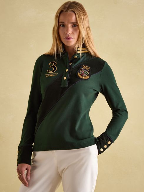 Green long sleeve polo shirts shop