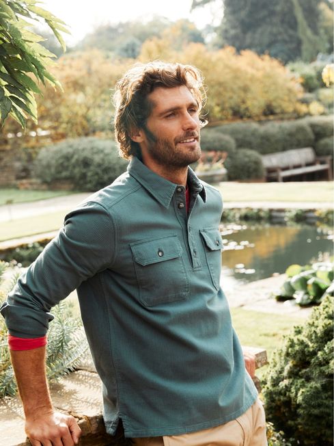 Buy Thompson Green Smock Overshirt from the FatFace online shop