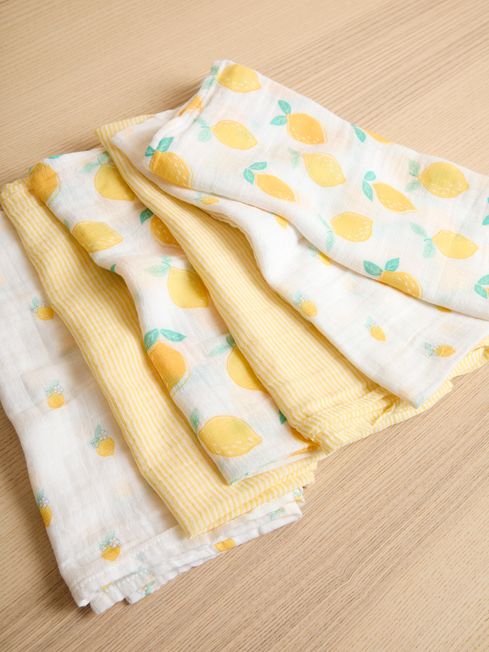 Yellow Lemons 6 Pack Muslin Squares