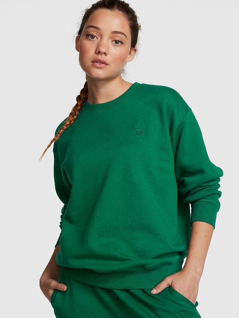 Victoria's Secret PINK Garnet Green Fleece Oversized Sweatshirt