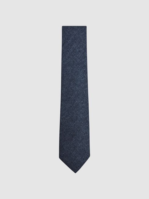 Reiss Indigo Saturn Wool-Silk Blend Tie