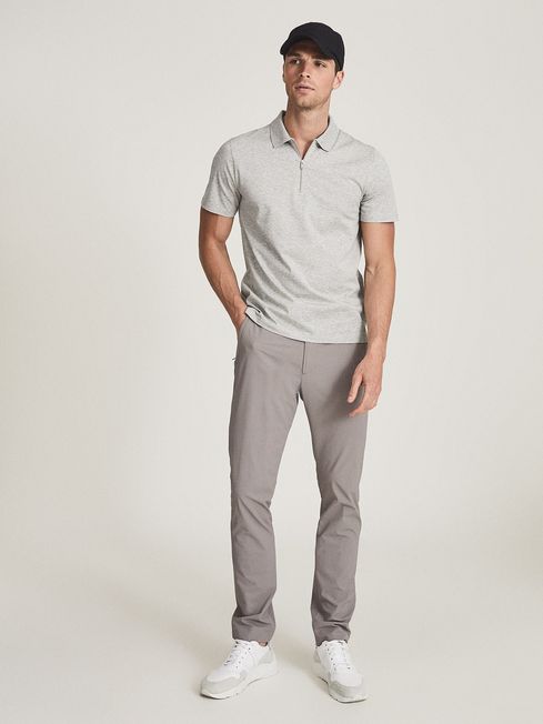 Golf Mercerised Egyptian Cotton Polo Shirt in Soft Grey
