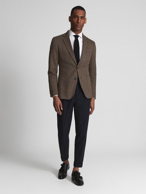 Reiss Wisdom Jersey Dogtooth Blazer REISS