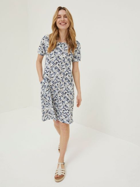 Natural Simone Batik Jersey Dress