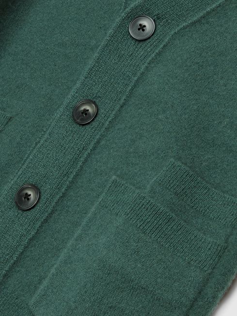 Reiss Pine Green Chile Senior Wool Blend Cardigan