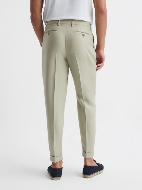 Tapered Trousers in Soft Beige