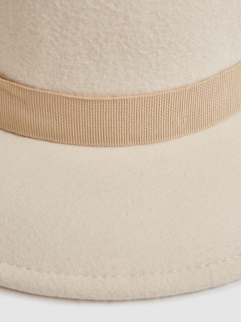 Wool Fedora Hat in Ivory