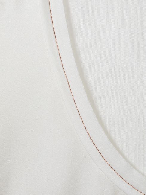 Silk Front Vest in White