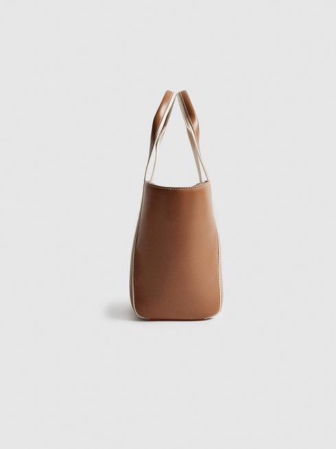 Reiss Berkley Tote Small Leather Handheld Tote Bag REISS
