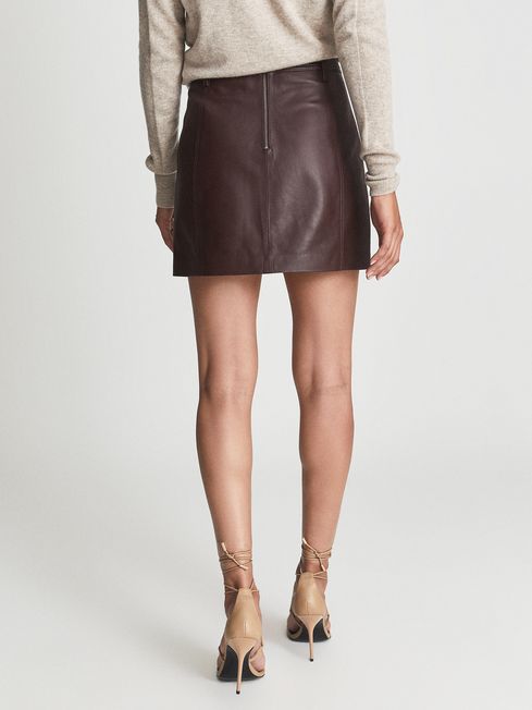 Reiss Eliza Leather Mini Skirt REISS