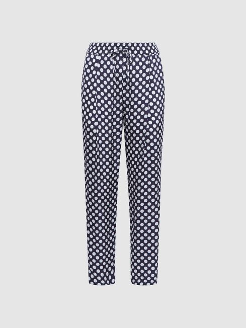 Blue polka dot store pants