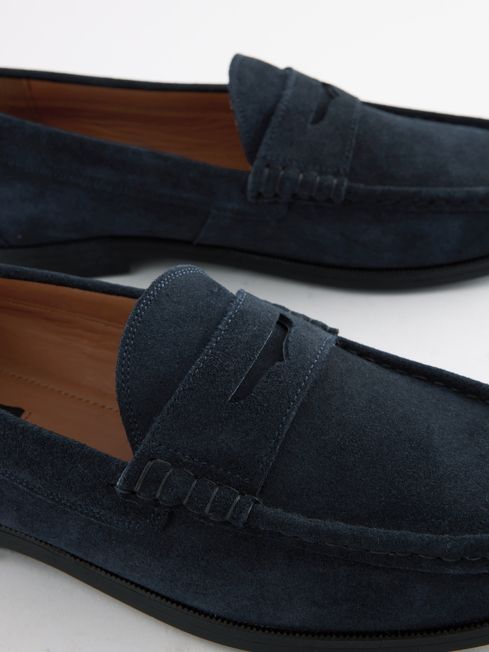 Blue deals penny loafers