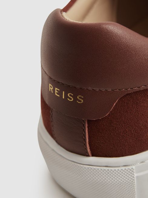Reiss Rust Finley Suede Suede Trainers