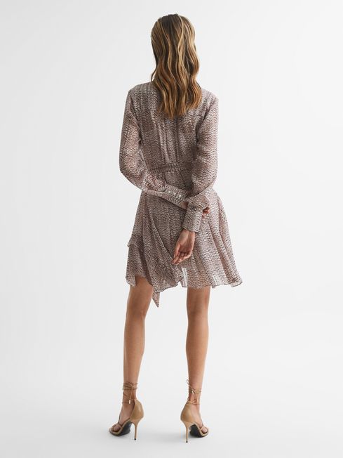 Reiss Lily Metallic Thread Long Sleeve Flippy Dress - REISS