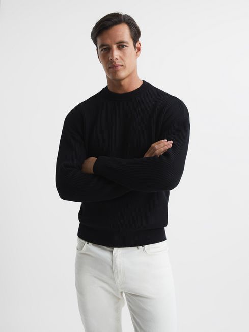 Reiss Blake Crew Neck Drop Shoulder Jumper REISS