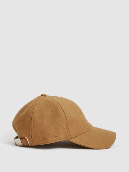 Reiss Caramel Ashby Wool Blend Baseball Cap