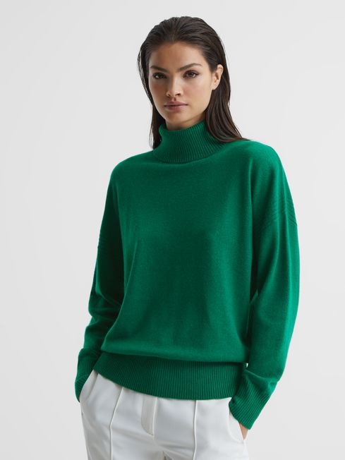 Green polo neck jumper store