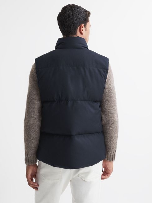Quilted Sleeveless Gilet in Navy