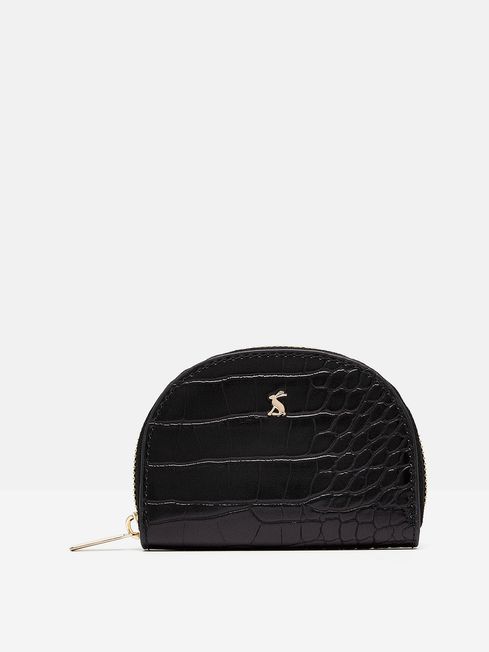 Harwell Black Half Moon Croc Effect Coin Purse Joules