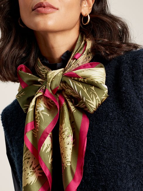 Joules Bloomfield Blue Large Square Silk Scarf
