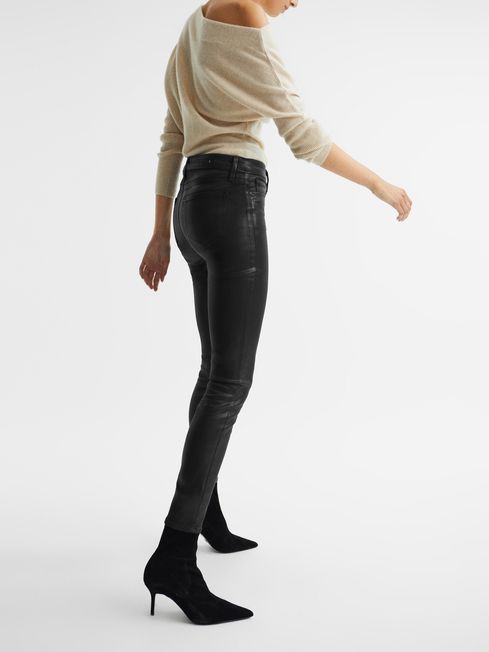 PAIGE Coated Skinny Jeans in Black