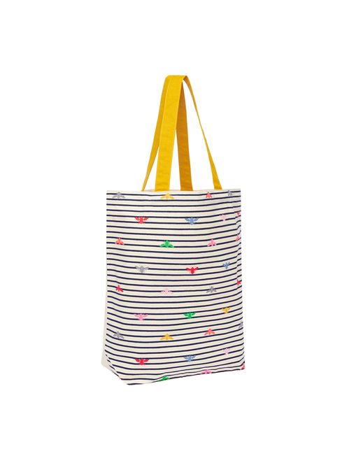 Buy Joules Lulu Shopper Printed White Tote Bag from the Joules