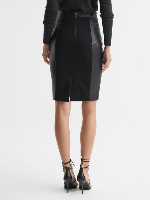 Leather pencil skirt berry outlet