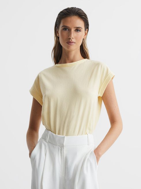 Reiss Lemon Tereza Cotton-Jersey T-shirt