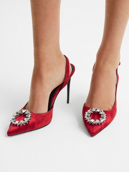 Embellished red heels online